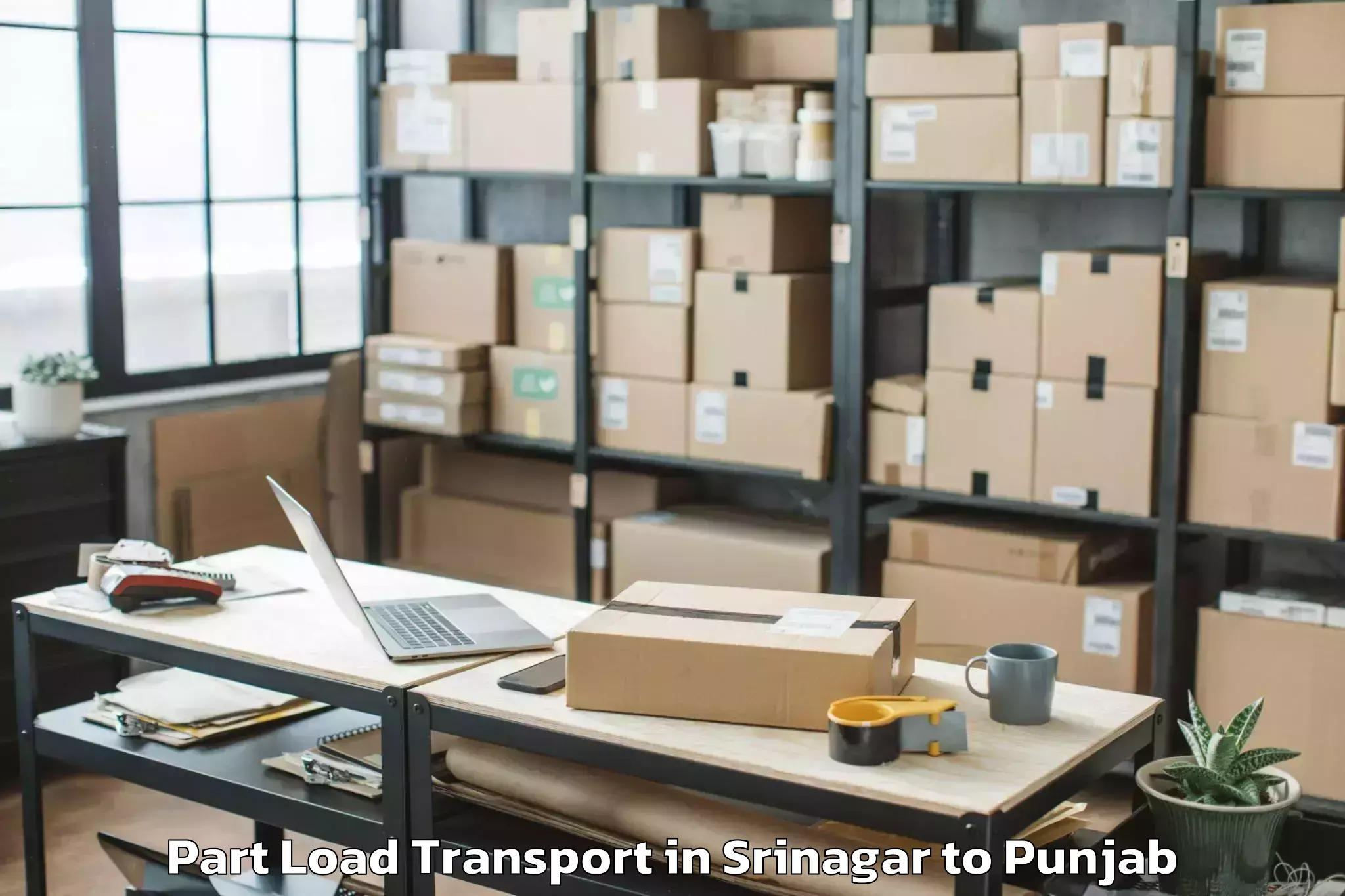 Top Srinagar to Amritsar Part Load Transport Available